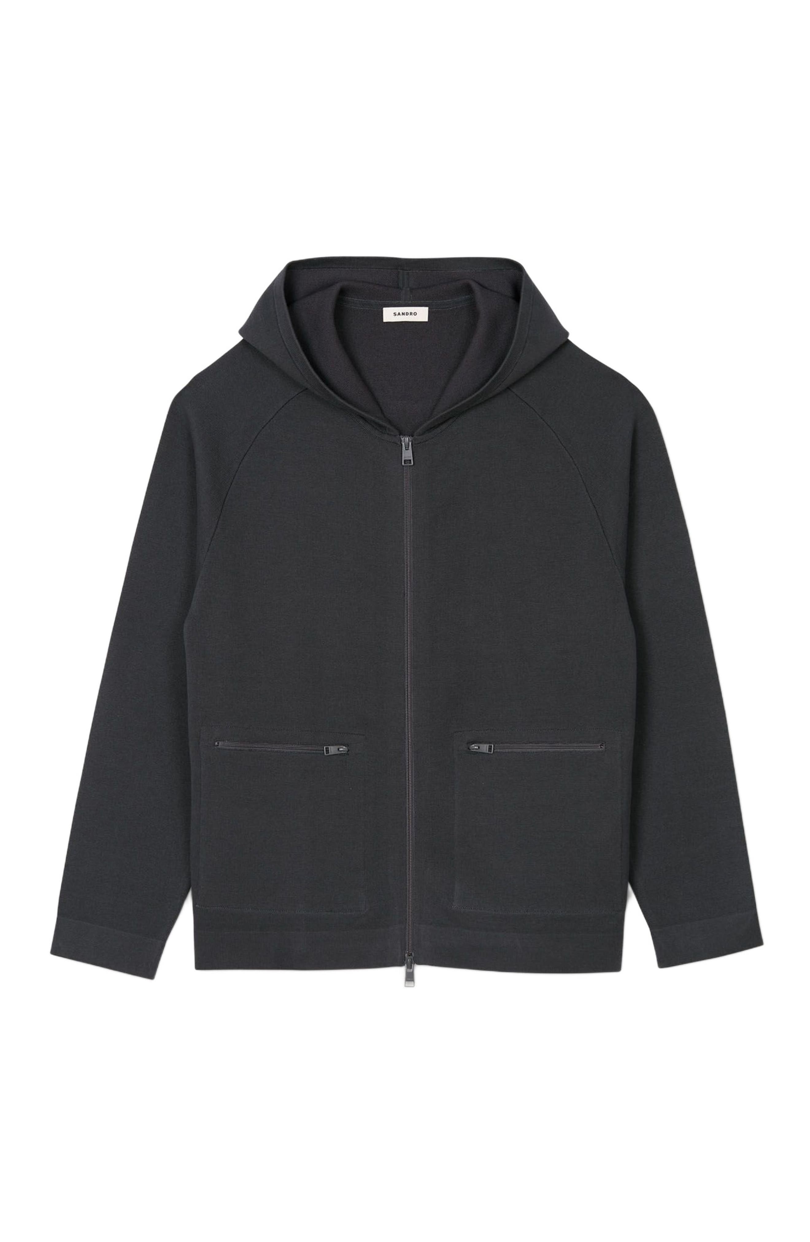 SANDRO Milano knit hooded cardigan in Fonte at Nordstrom - 5
