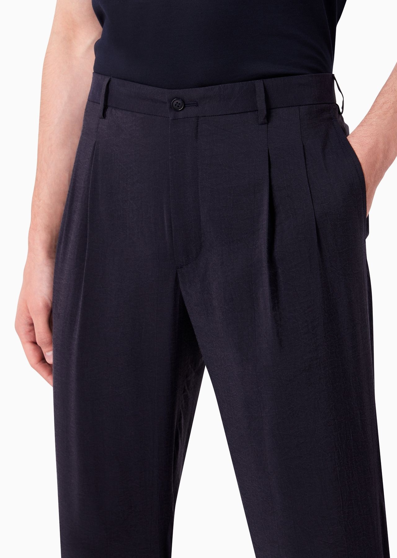 Two-dart trousers in silk-blend twill - 5