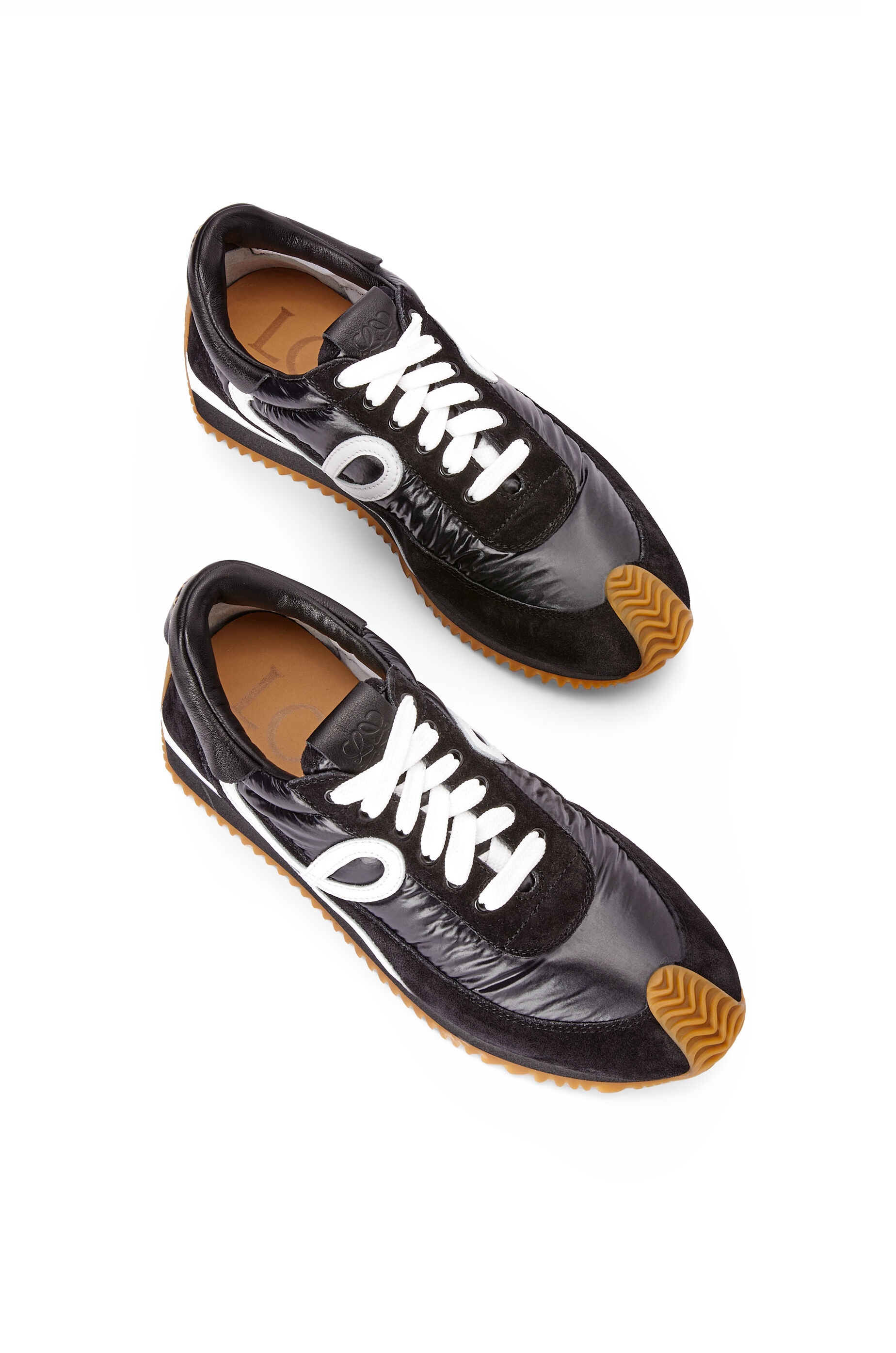 Padded flow runner in nylon and suede - 3
