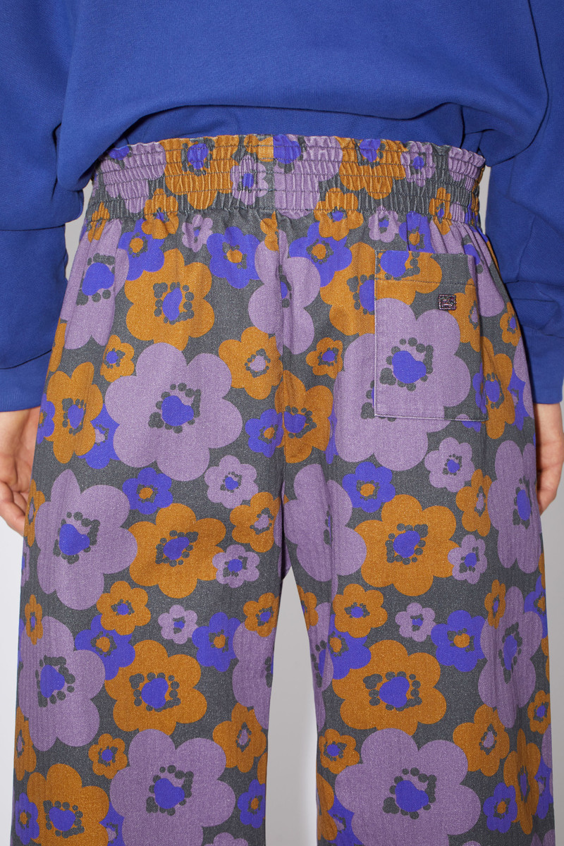 Flower print trousers - Purple/brown 5