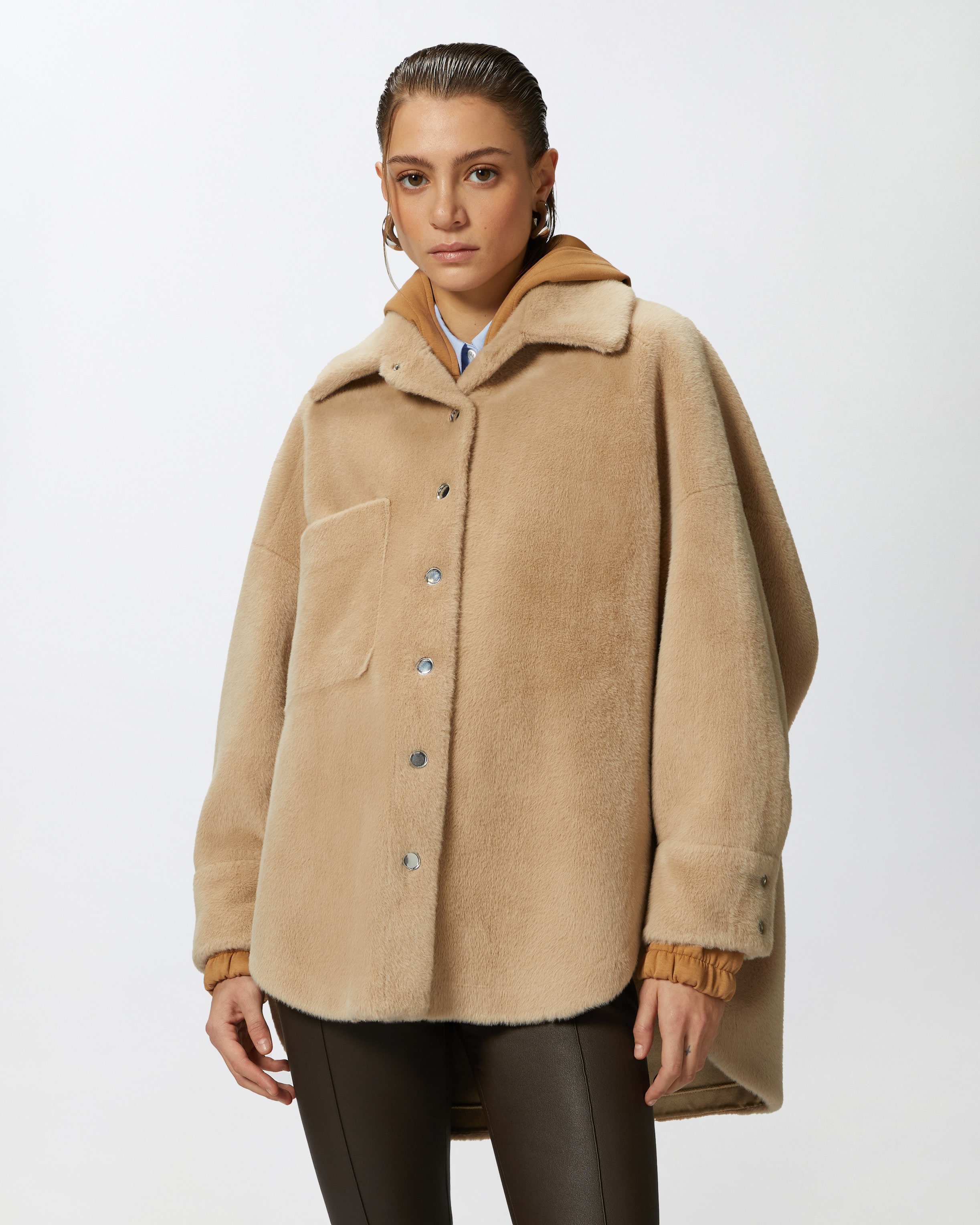 SOFT SHEEPSKIN-EFFECT SHACKET - 2