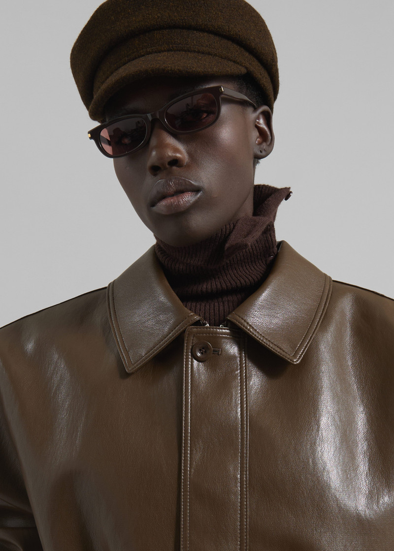 Cassel Faux Leather Jacket - Brown 8