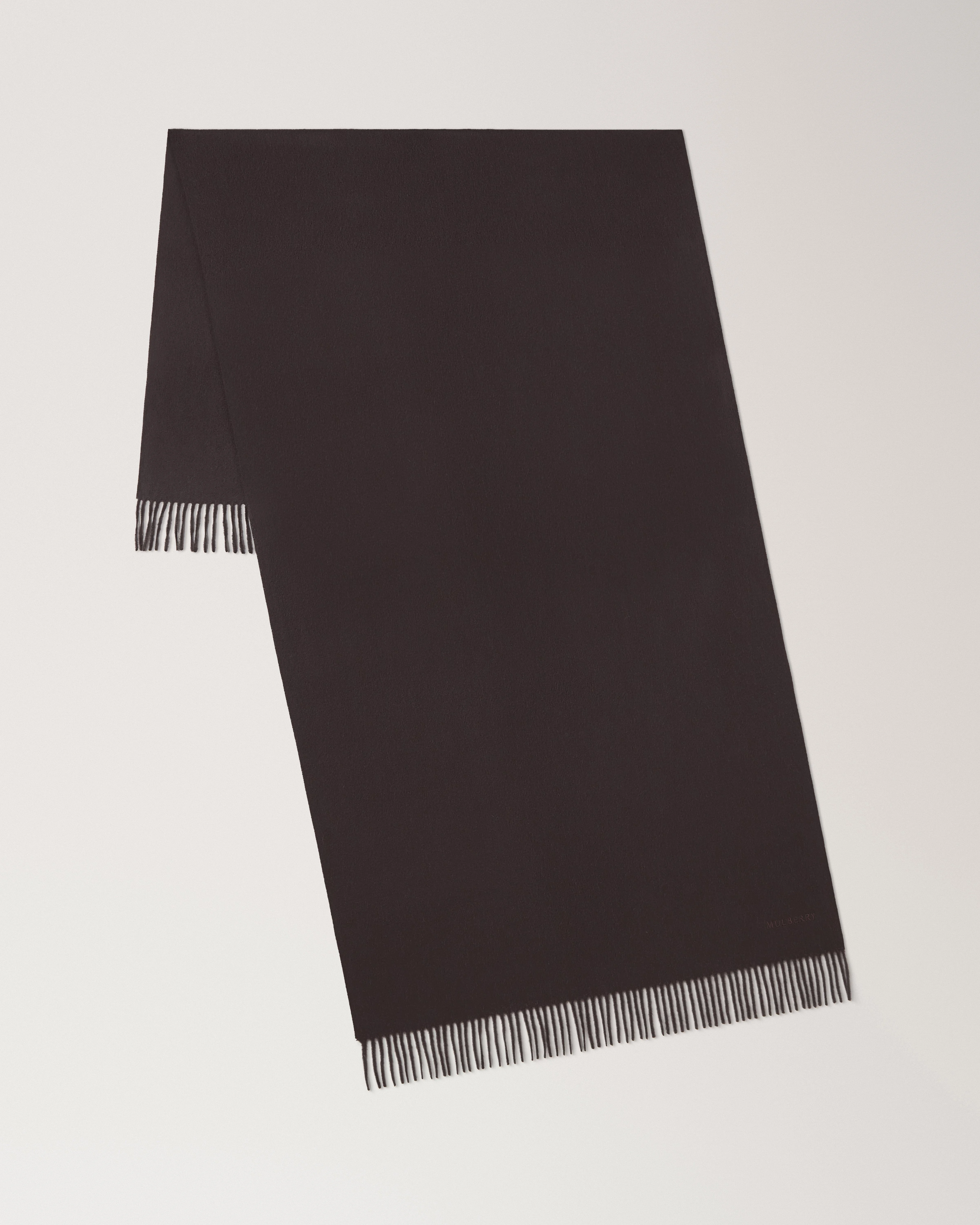 Solid Merino Wool Scarf Ebony Merino Wool - 1