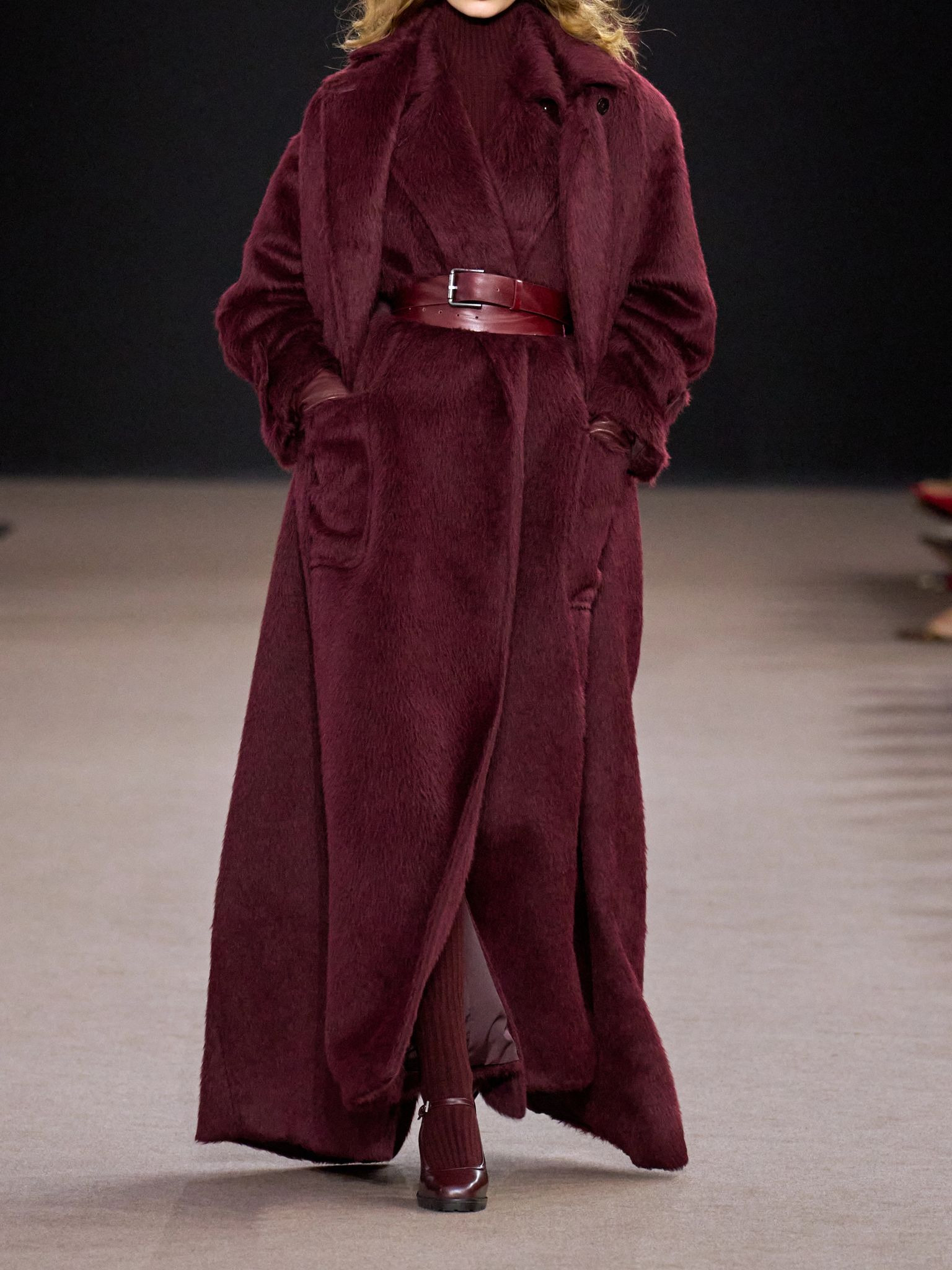 Albata belted alpaca and wool-blend coat Crimson - 5