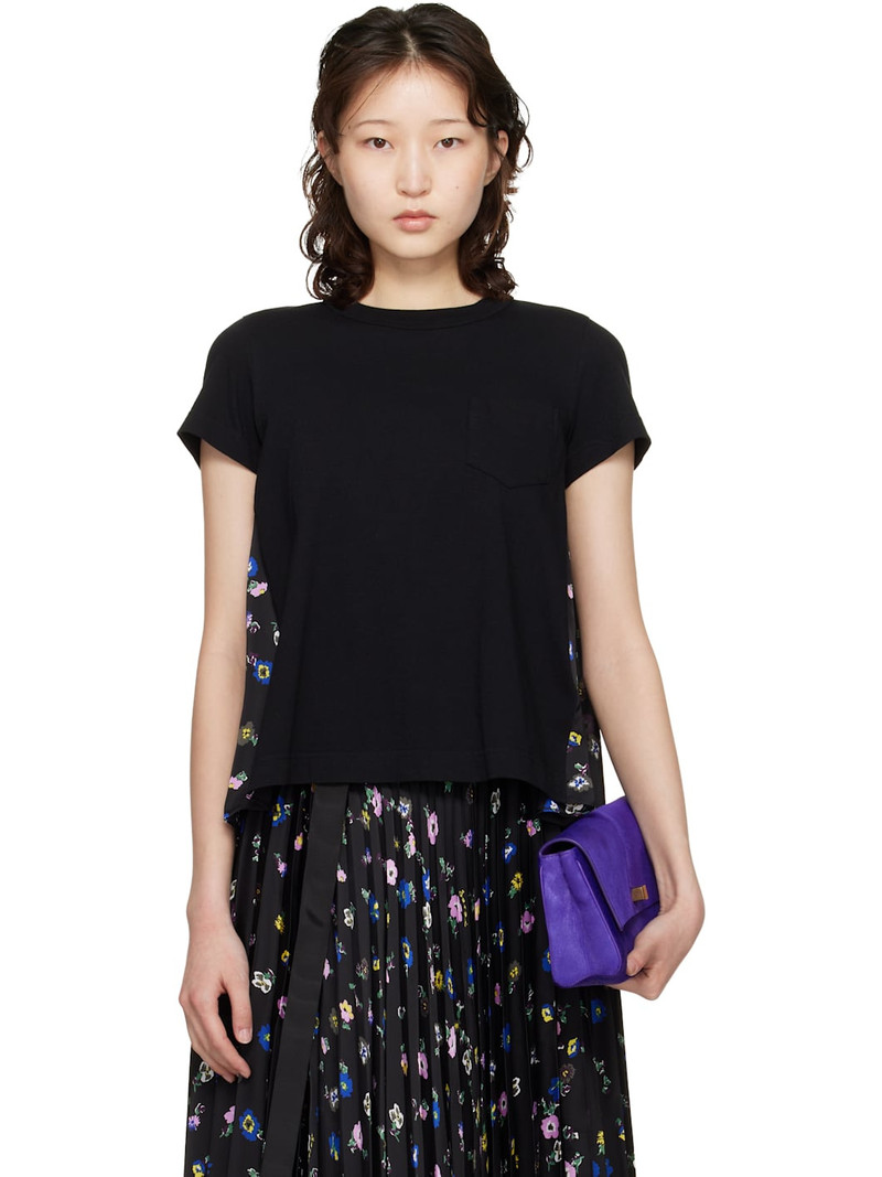 Black Floral Print T-shirt 1