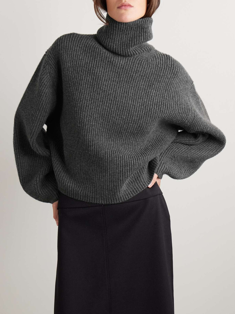 Ribbed wool-blend turtleneck sweater 3