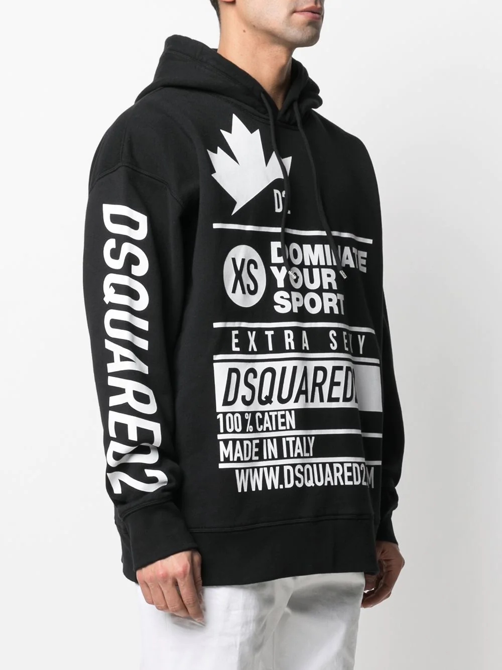 multi-logo print hoodie - 3