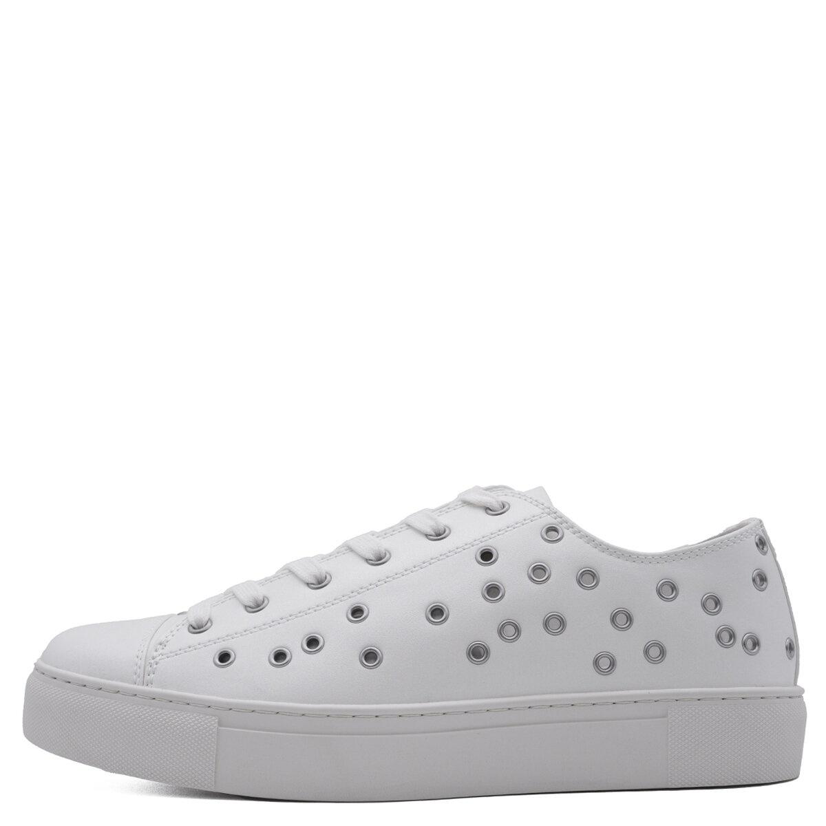 Eyelets Low Top Sneakers in White - 2