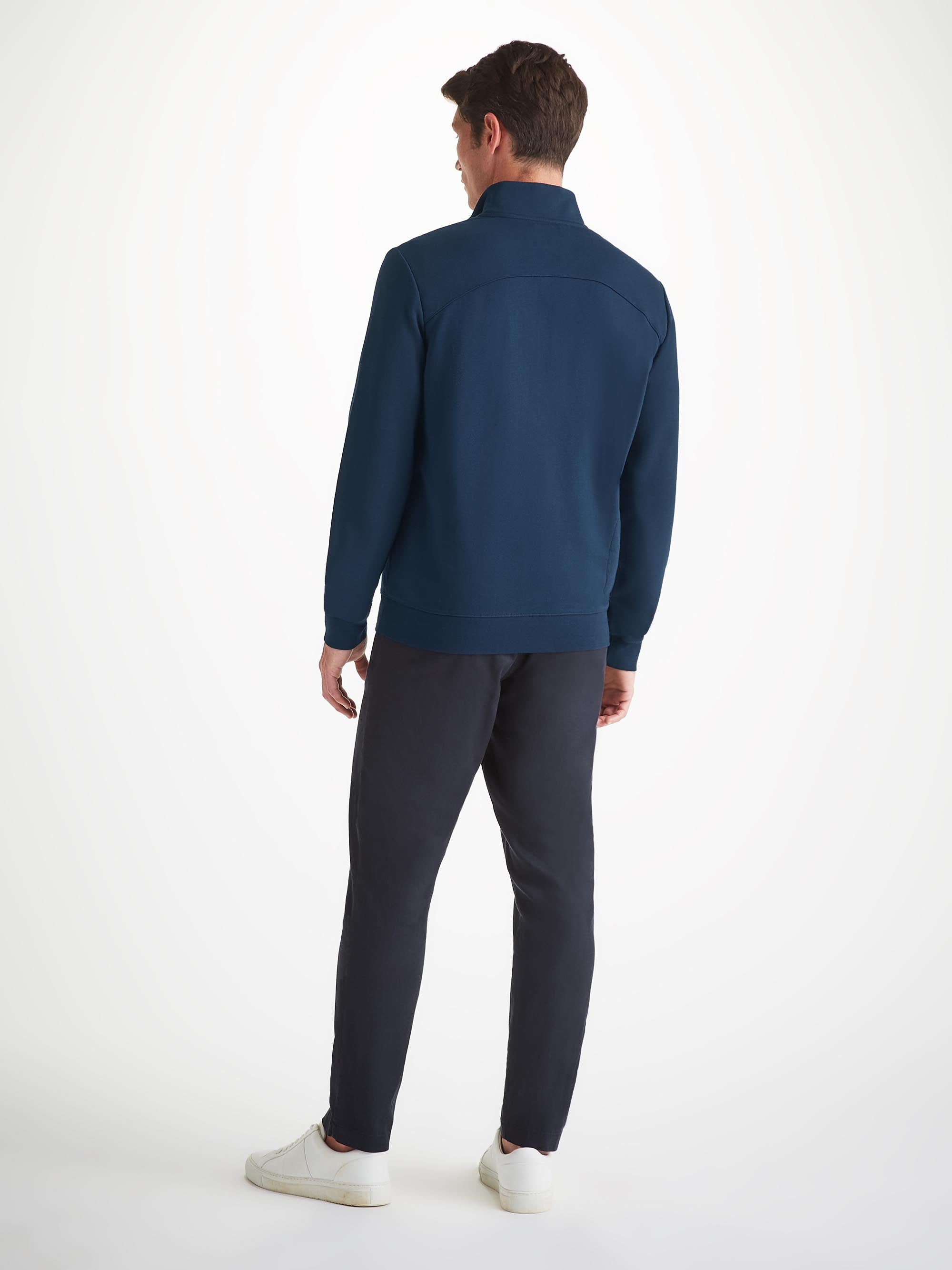 Men's Half-Zip Pullover Quinn Cotton Modal Navy - 4