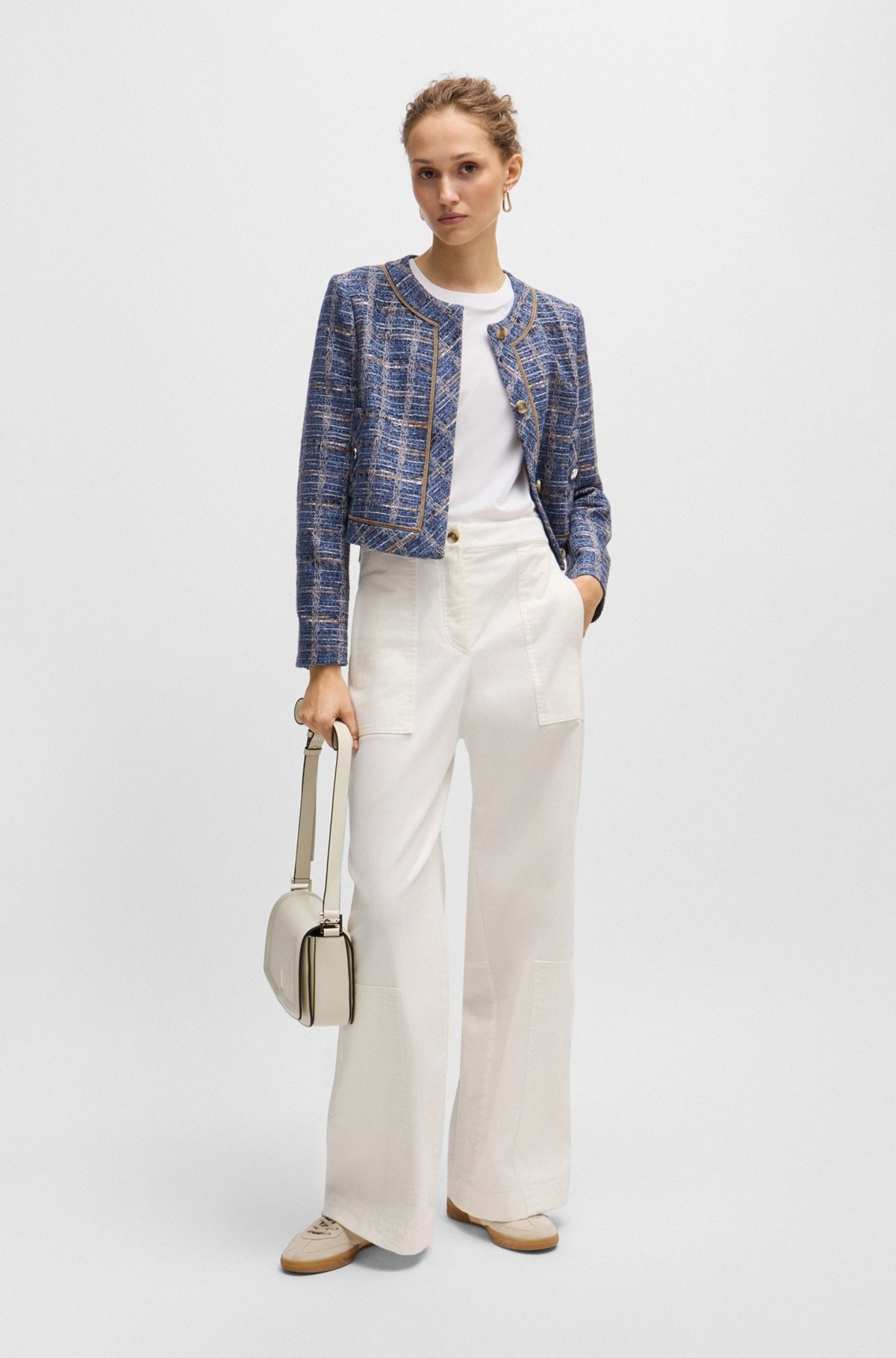 REGULAR-FIT JACKET IN CHECK TWEED - 3