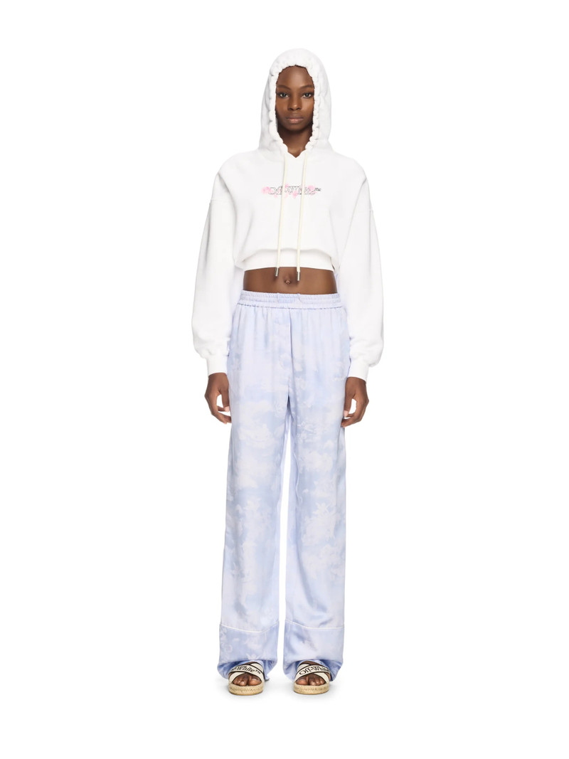 Off-White White Bookish Rose Cropped Hoodie outlook