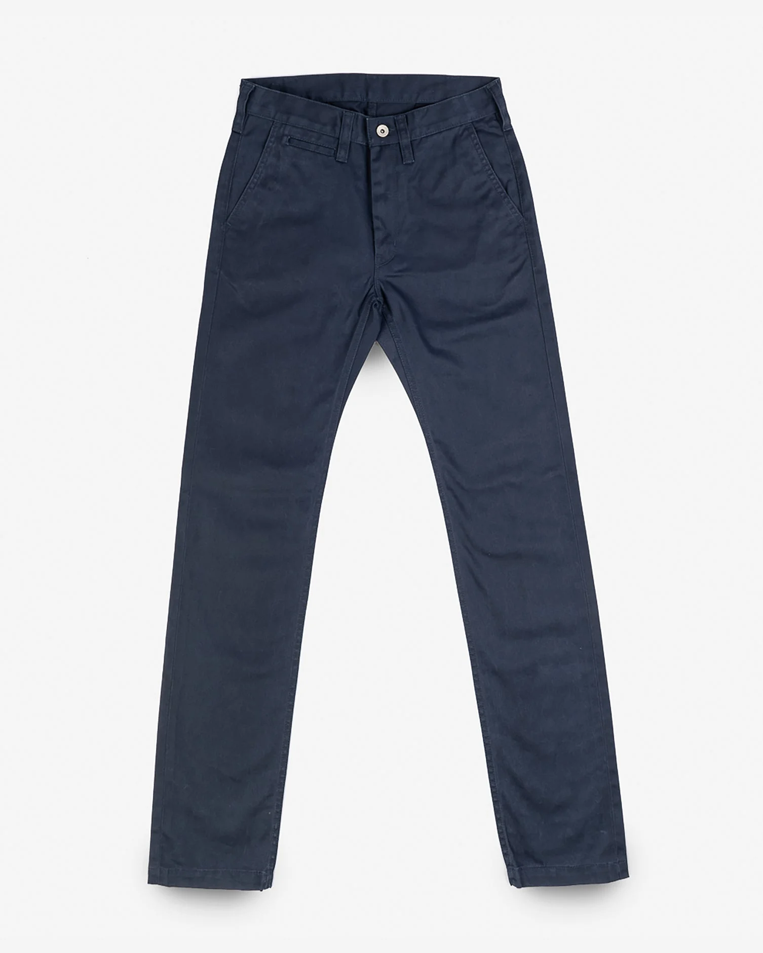 IH-721-NAV 9OZ MERCERISED SELVEDGE COTTON SLIM TAPERED CHINOS - NAVY - 1