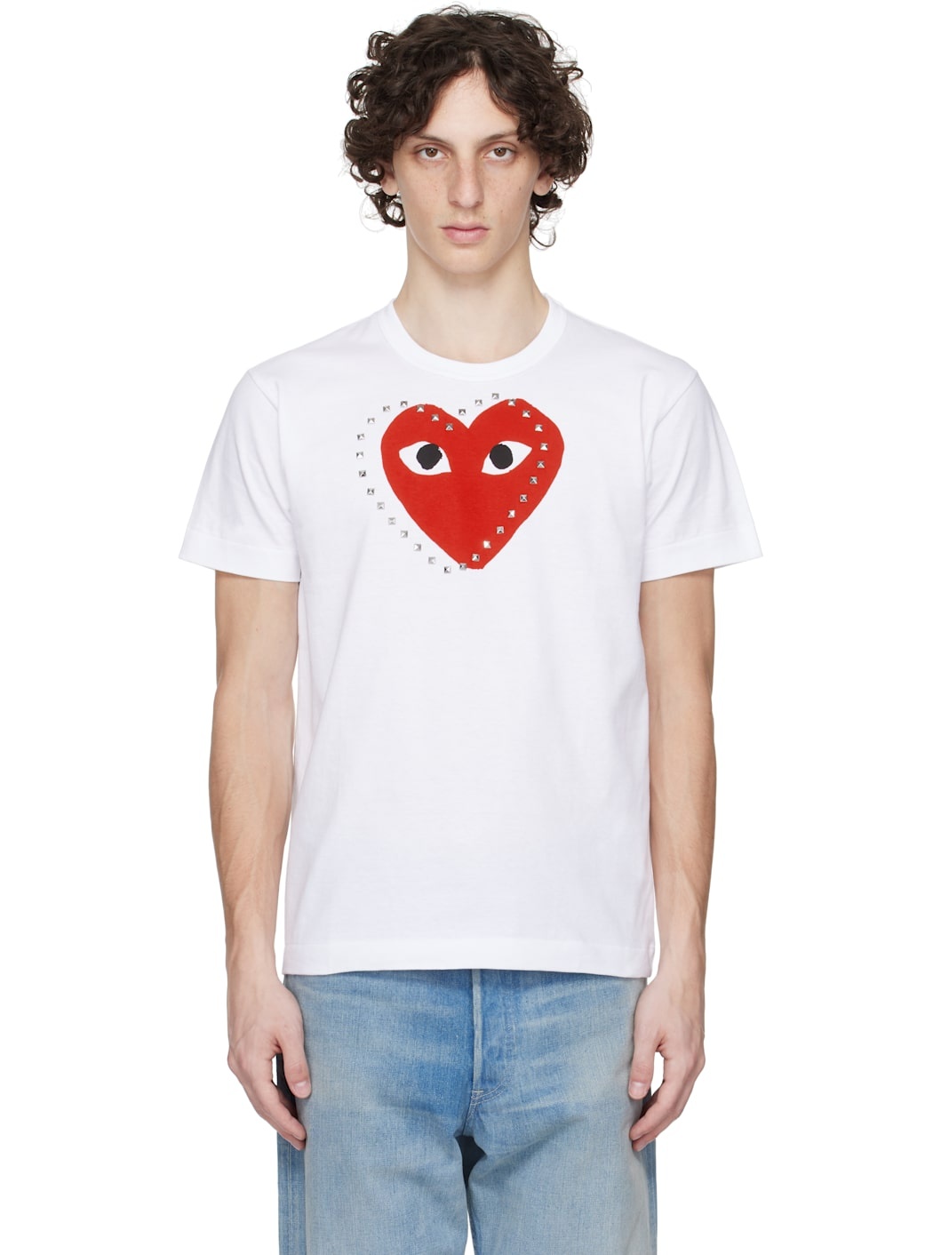 White Stud Print T-shirt - 1