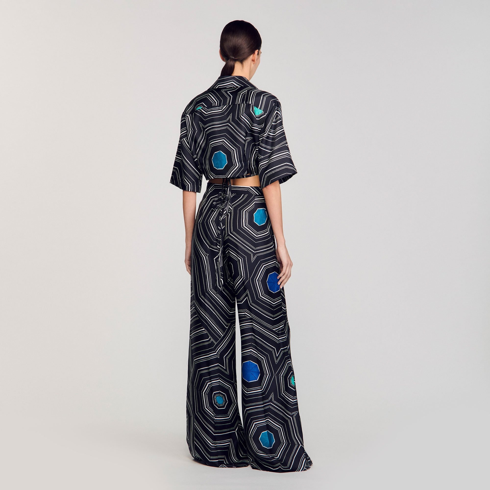 SPIRAL-MOTIF SILK SHIRT - 5