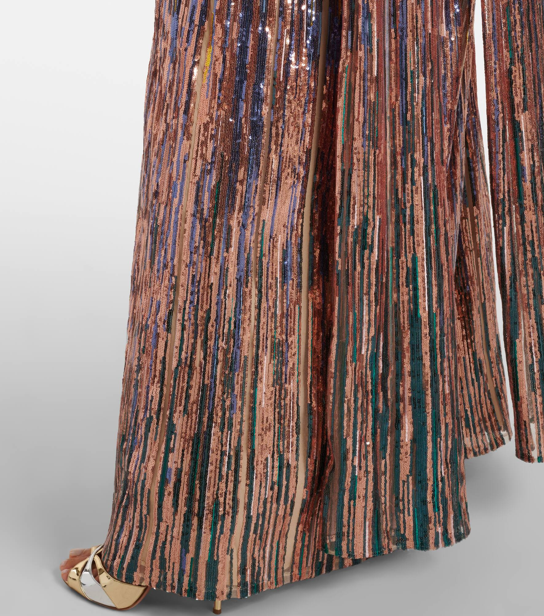 Sequined scarf-detail strapless gown - 5