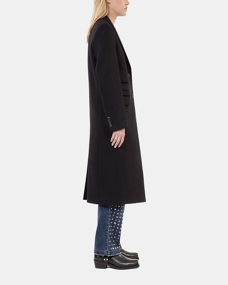 LONG BLACK WOOL-BLEND COAT 4