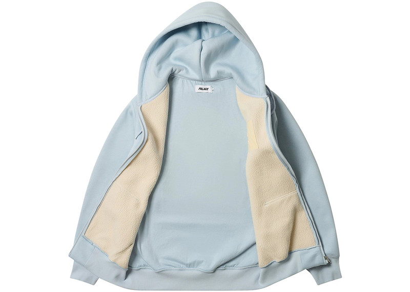 PALACE Palace Thermal Embossed P3 Zip Hood Faint Blue outlook