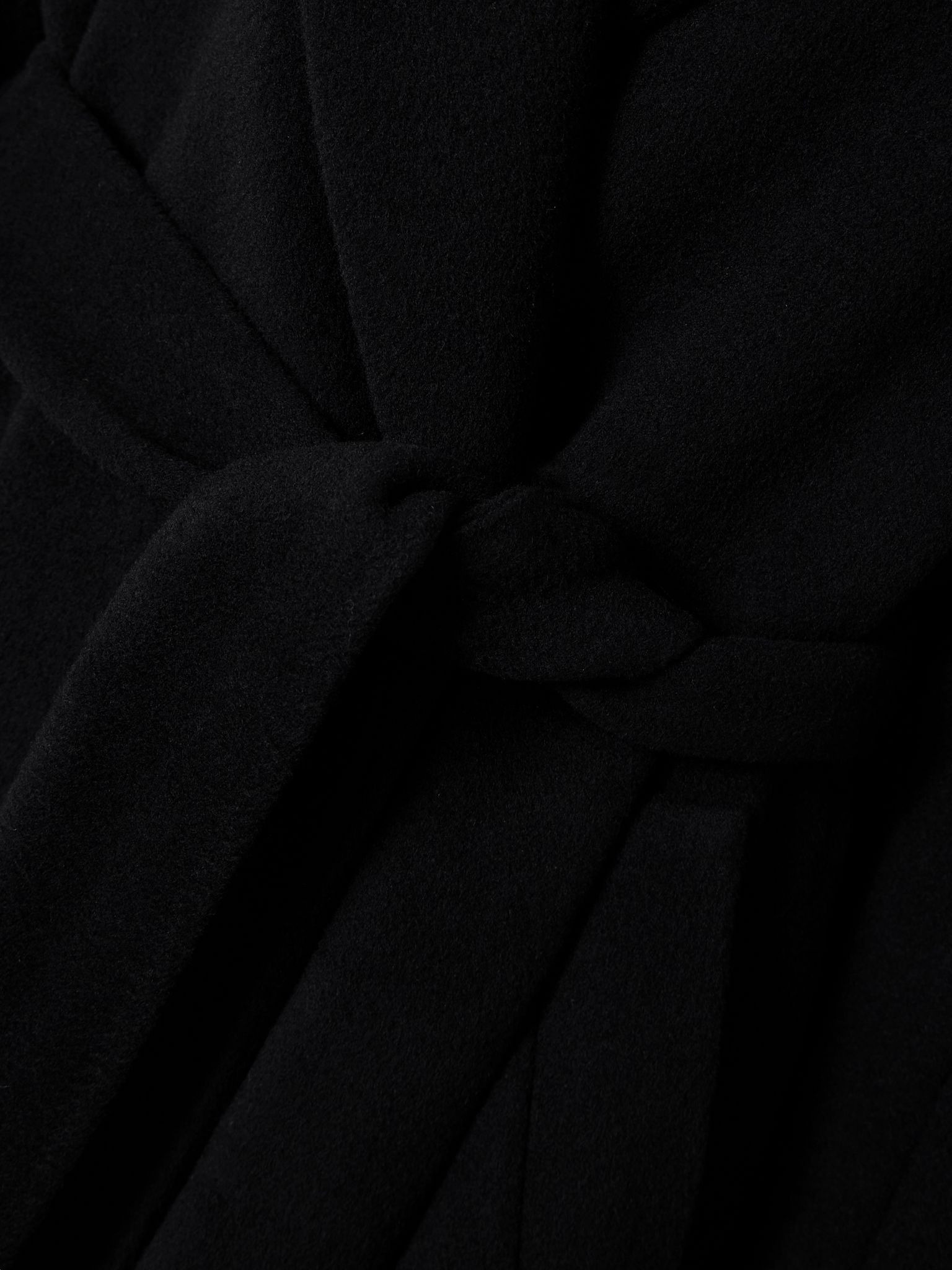 Belted double-breasted wool coat Black - 5