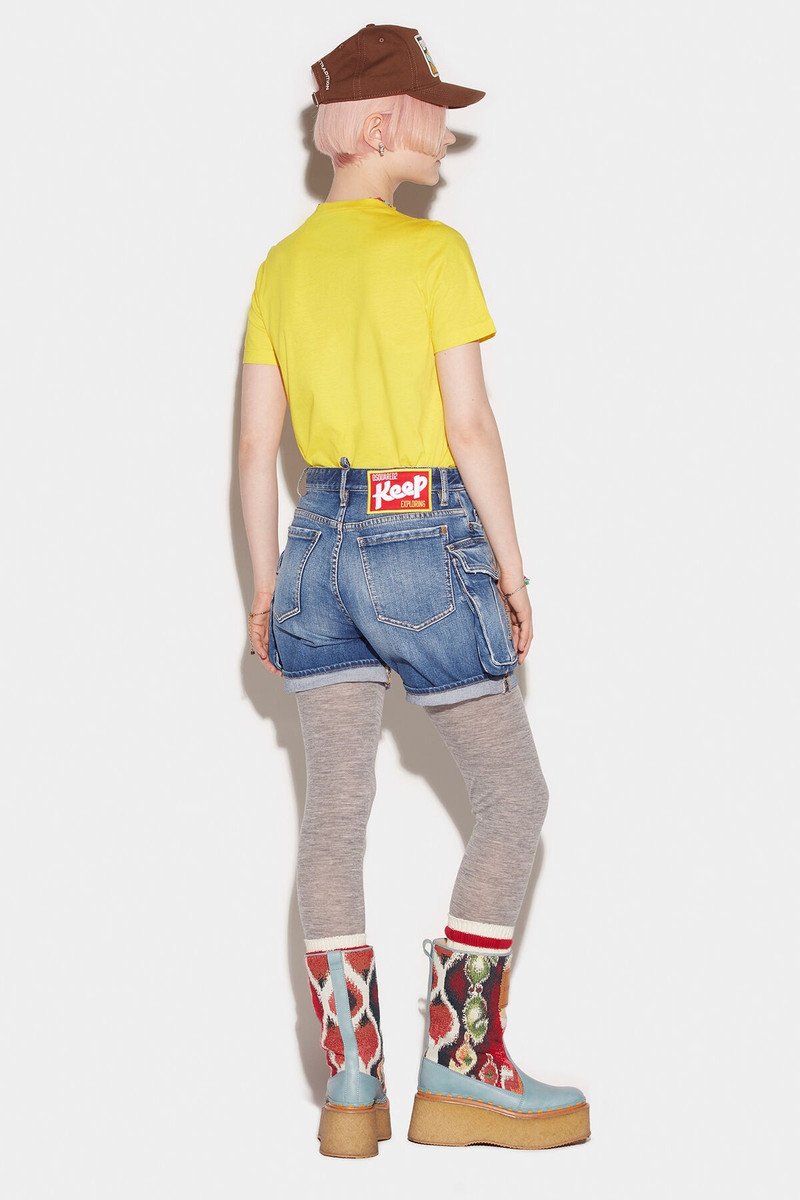 DSQUARED2 BROKEN WASH DENIM SHORTS outlook