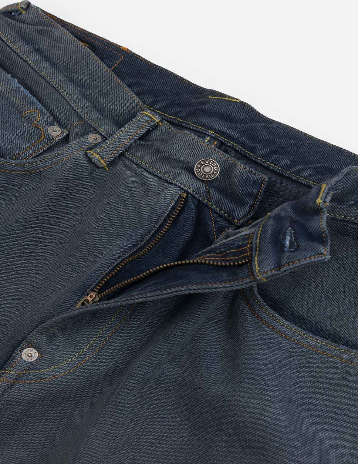 Skull Seagull Print Pockets Fashion Fit Denim Jeans - 7