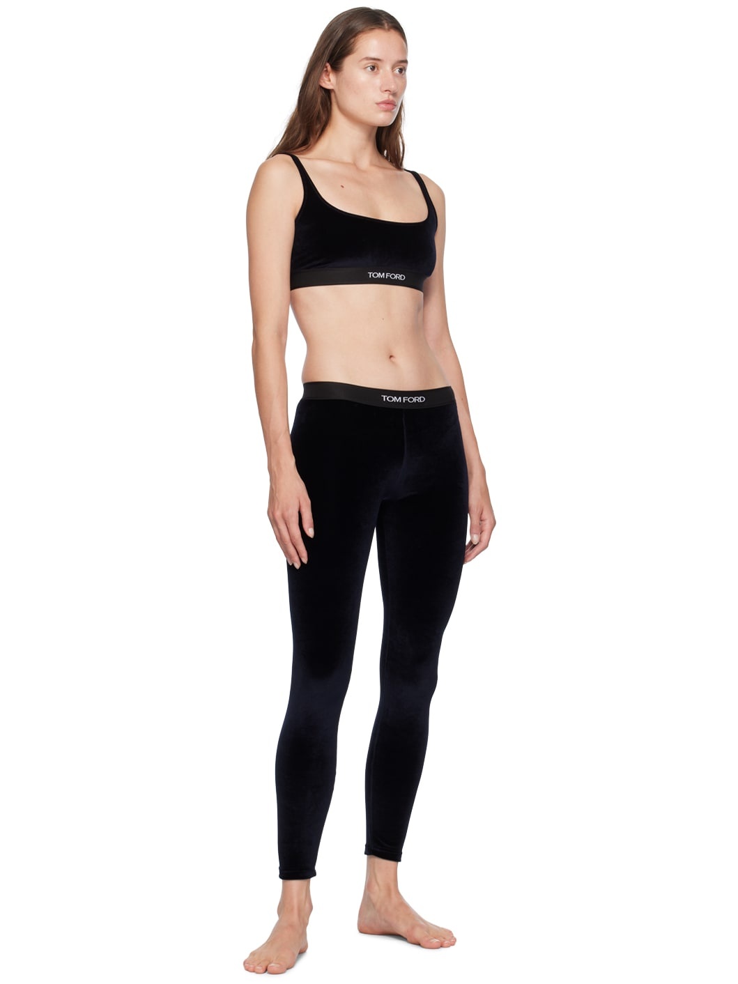 Navy Jacquard-Logo Leggings - 4
