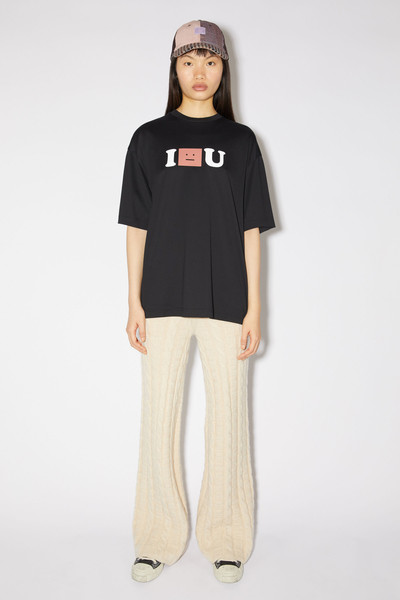 Acne Studios Face logo t-shirt - Relaxed fit - Black outlook