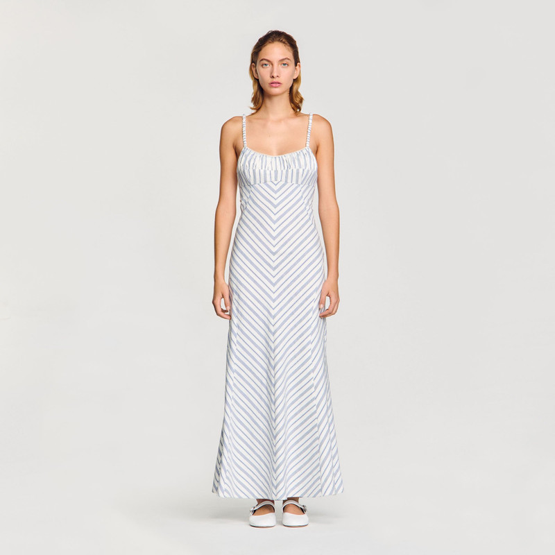 Sandro STRIPED MAXI DRESS WITH STRAPS outlook