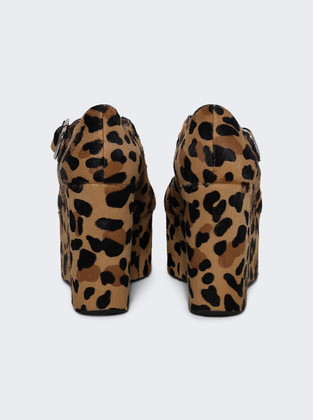 SALE【Alaia】レオパードプリント クリスクロスウェッジ ALAÏA SEPIA CRISS CROSS BALLET FLATS IN LEOPARD HAIRCALF