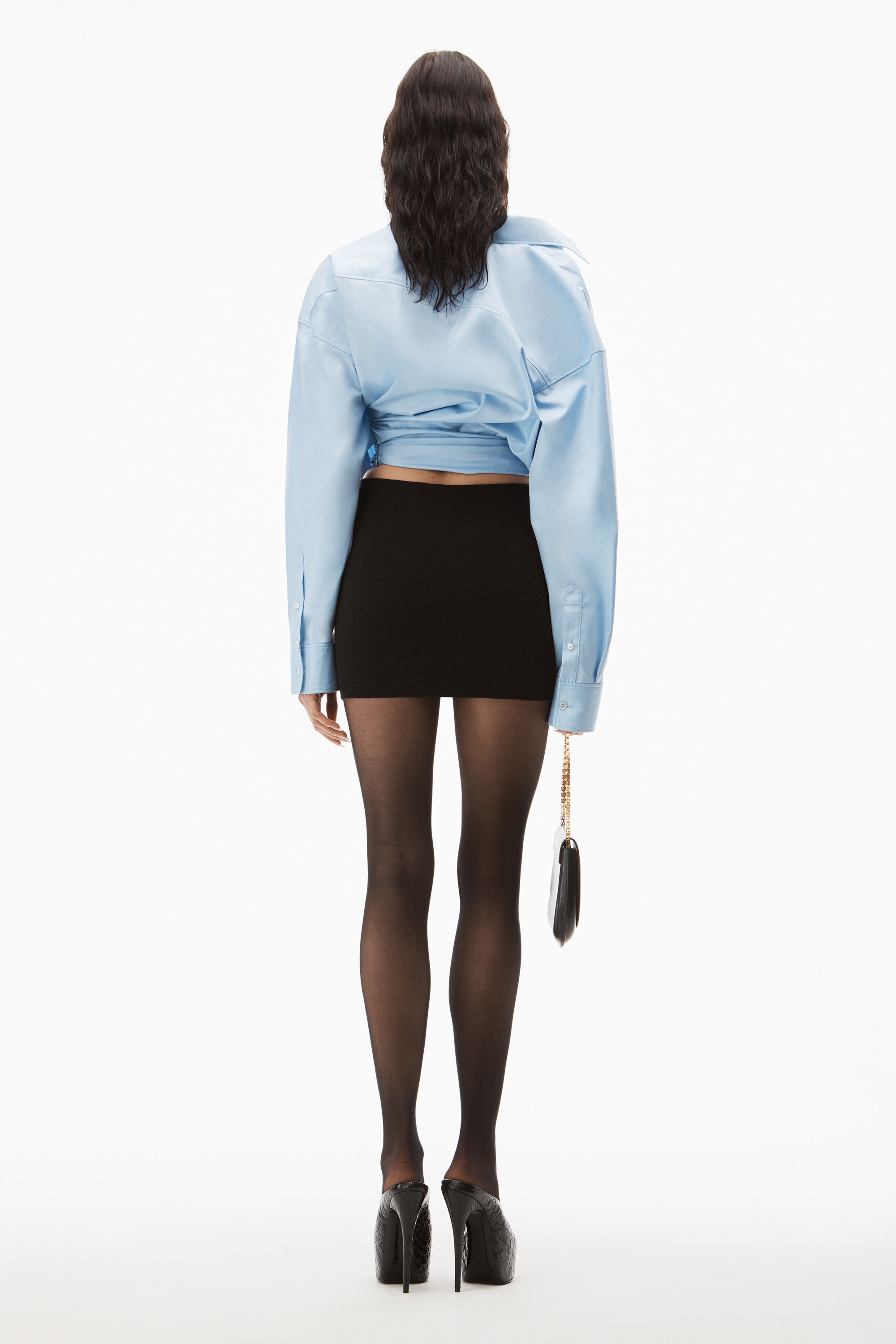 MINI SKIRT IN COMPACT NYLON JACQUARD - 4