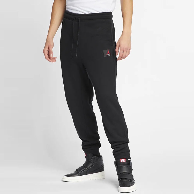 Air Jordan Flight Casual Sports Knit Bundle Feet Long Pants Black BQ7967-010 - 3