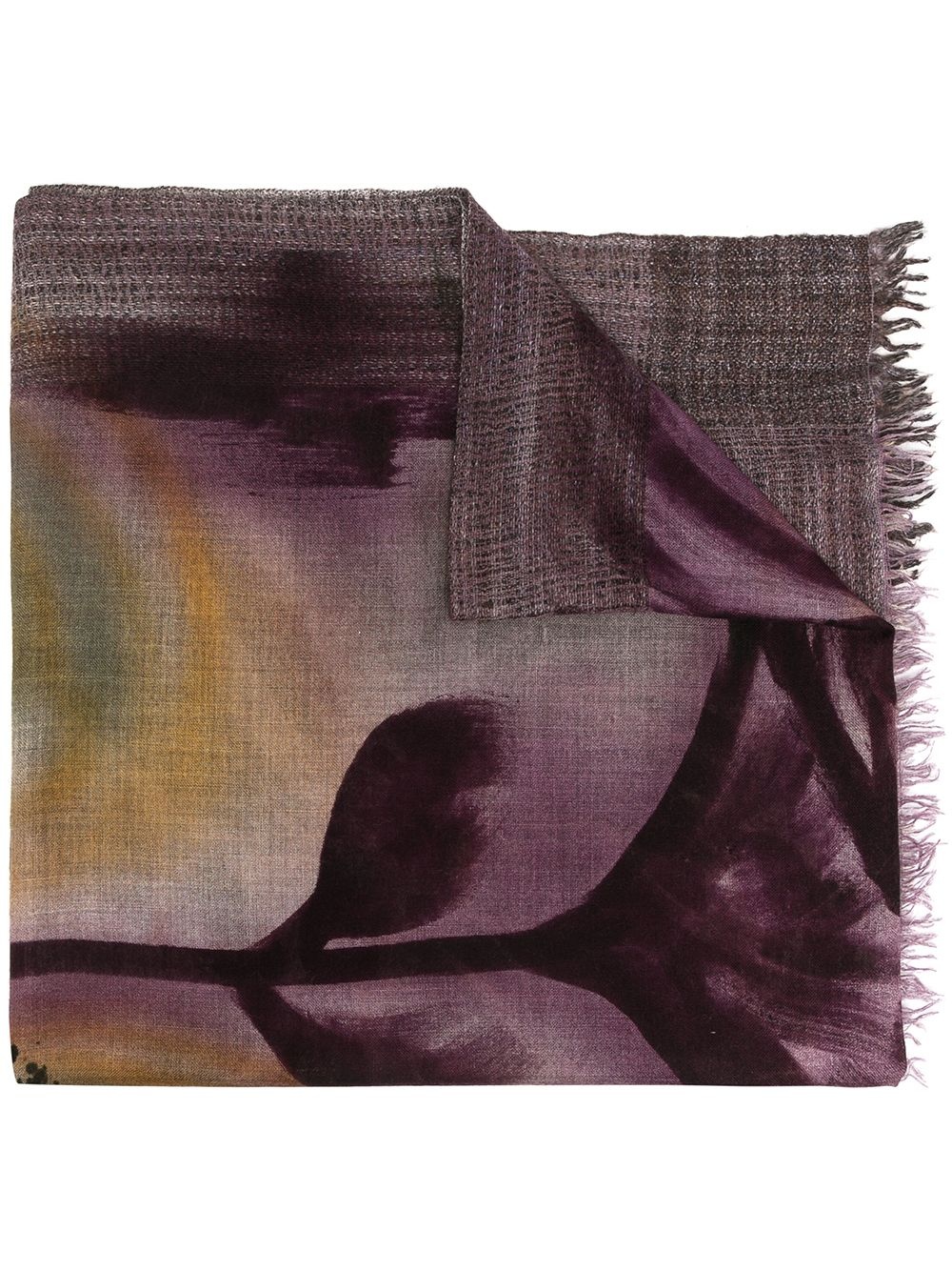 silk-cashmere blend abstract print scarf - 1