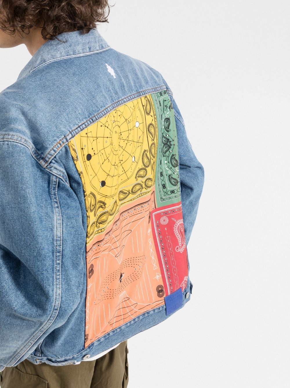 bandana-print denim jacket - 3