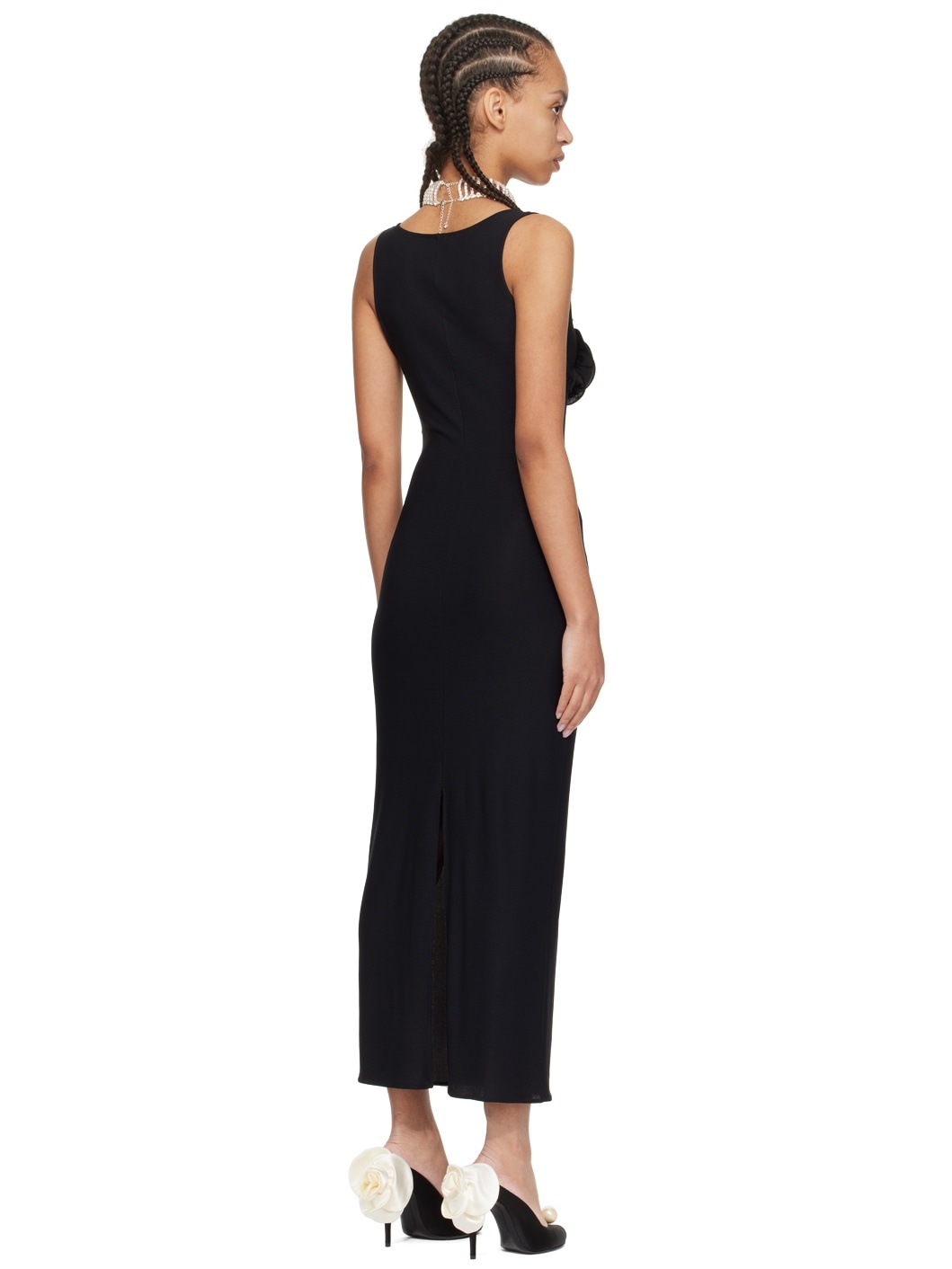Black Flower Midi Dress - 3