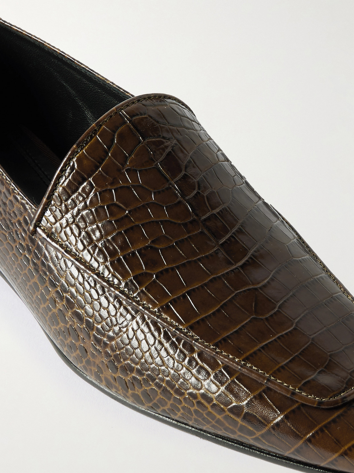 Cora Croc-effect Leather Loafers - 4