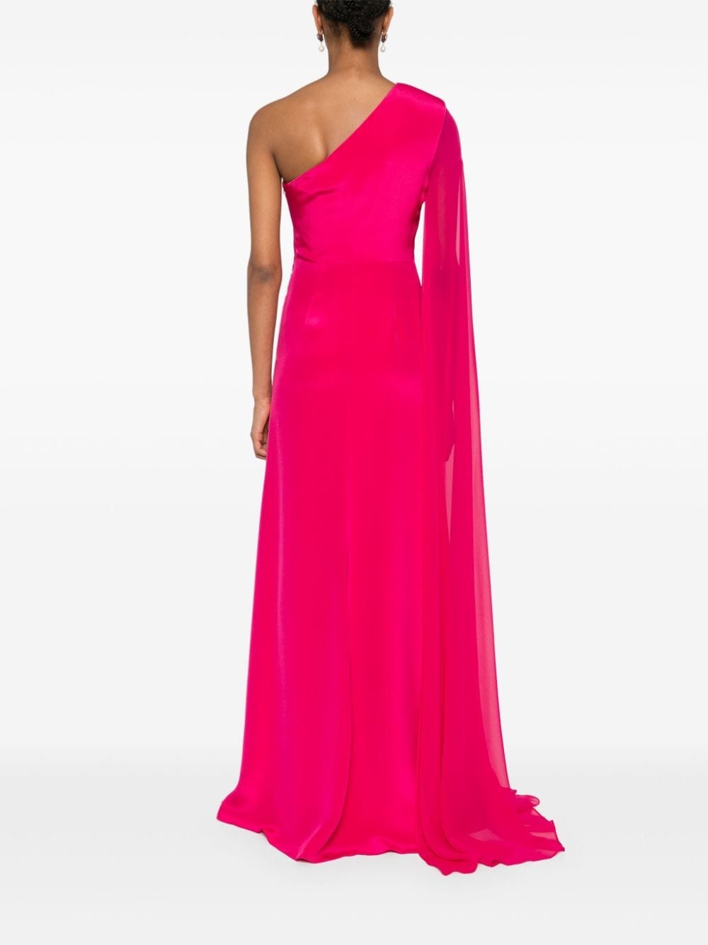 asymmetric silk gown - 4