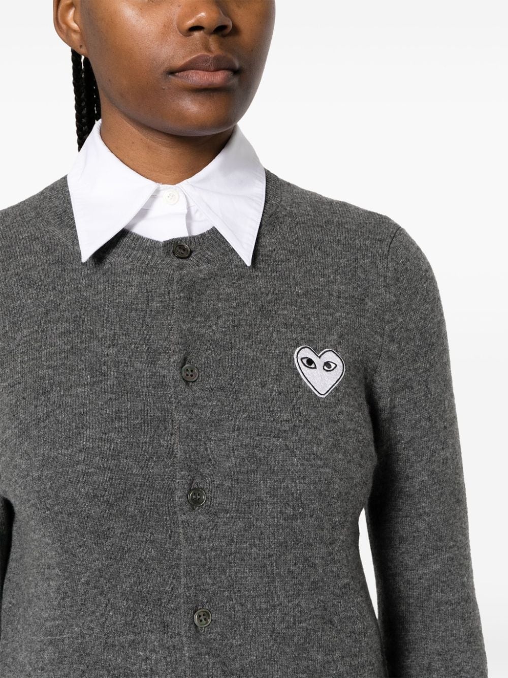 heart embellished cardigan - 5