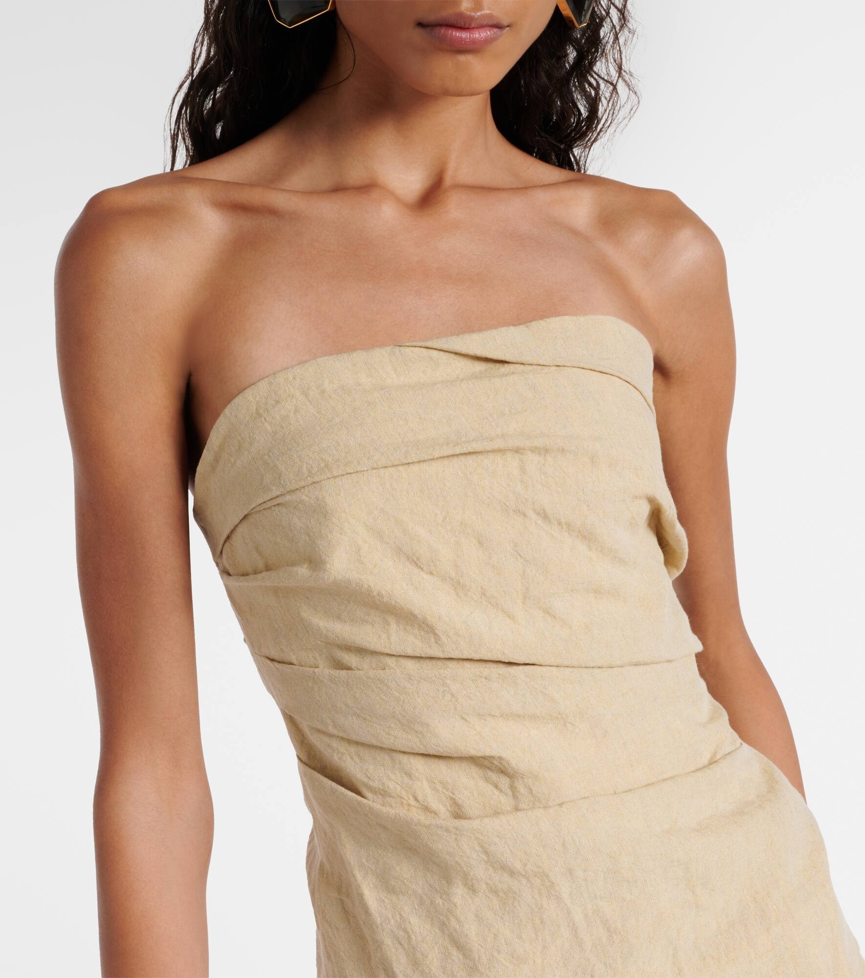 Izel strapless linen top - 4