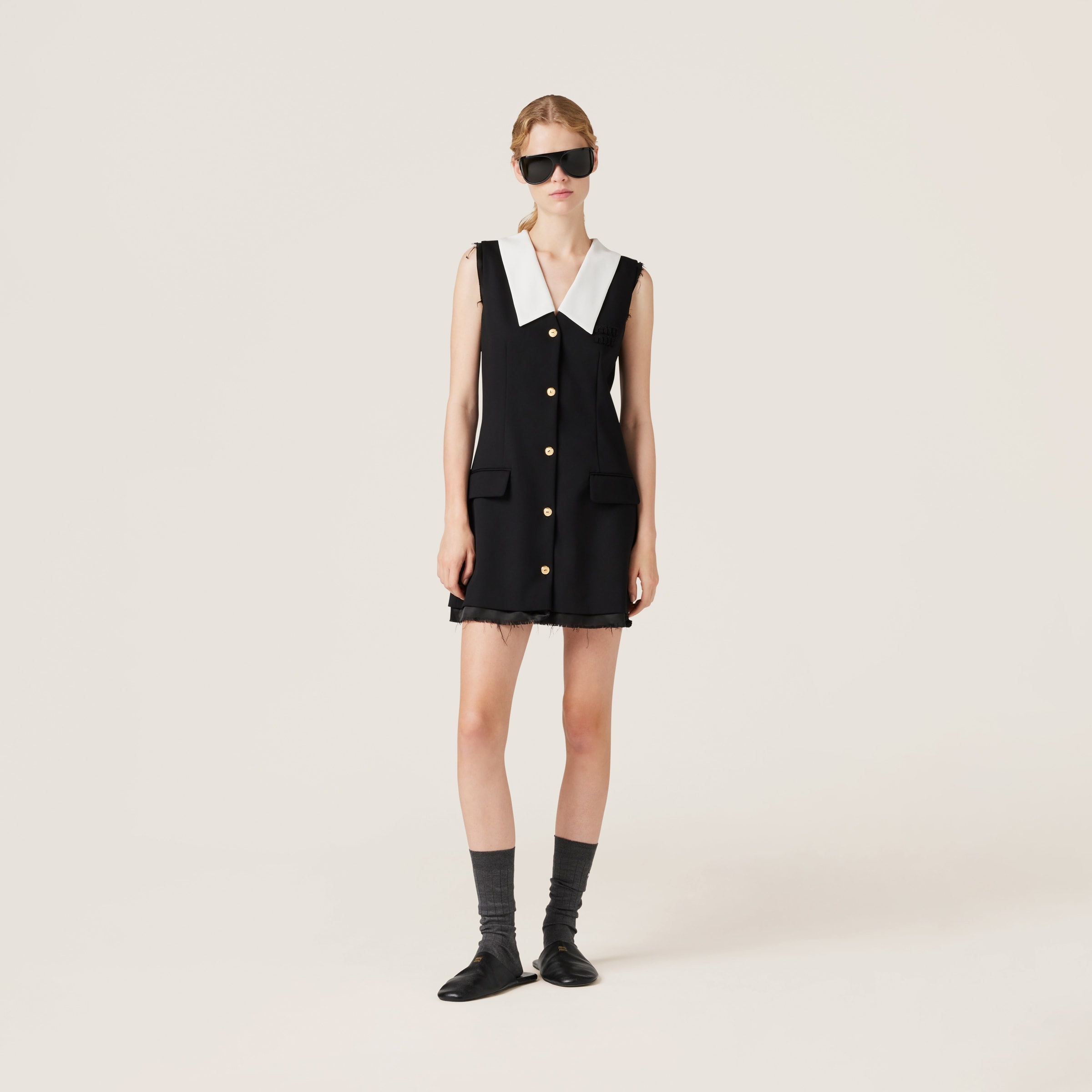 Miu Miu Grain de poudre wool mini-dress | REVERSIBLE