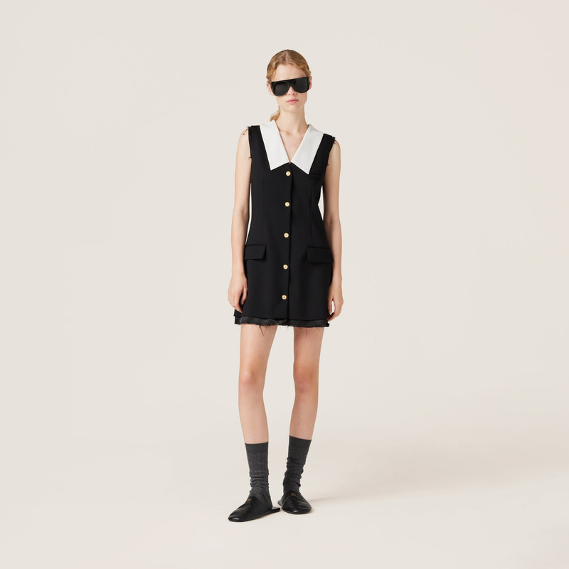 Miu Miu Grain de poudre wool mini-dress outlook