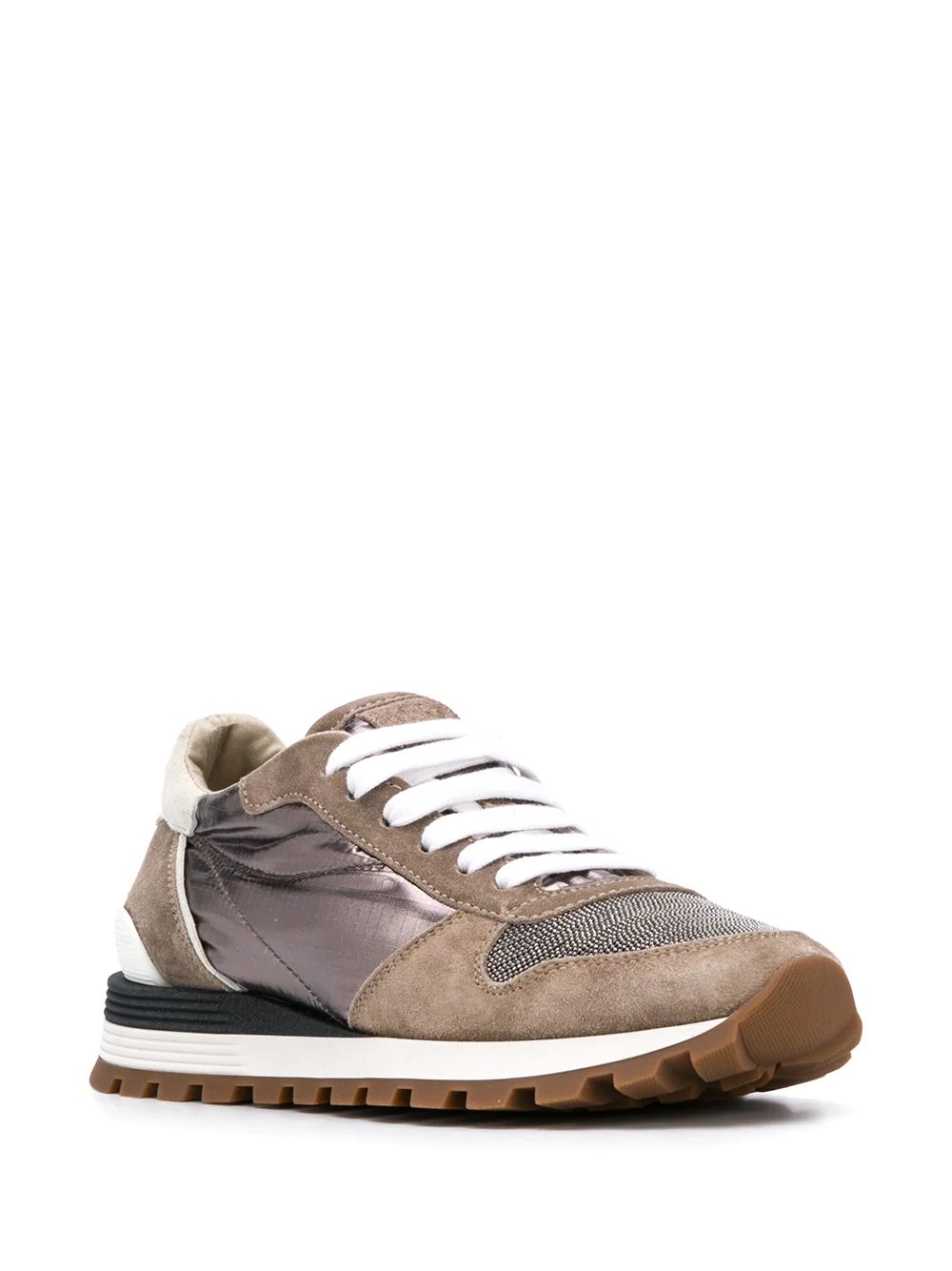 low top panelled sneakers - 2