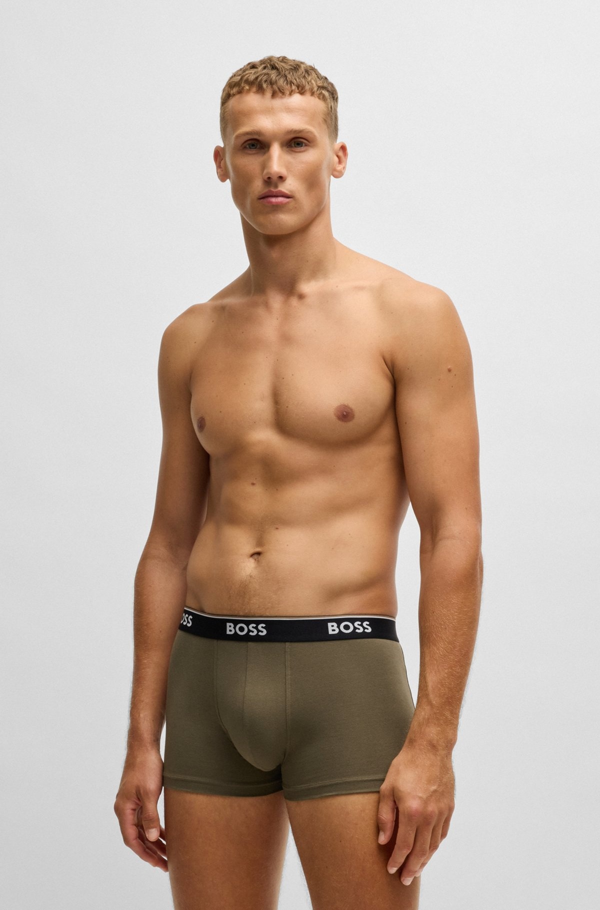 THREE-PACK OF STRETCH-COTTON TRUNKS WITH LOGO WAISTBAND - 2