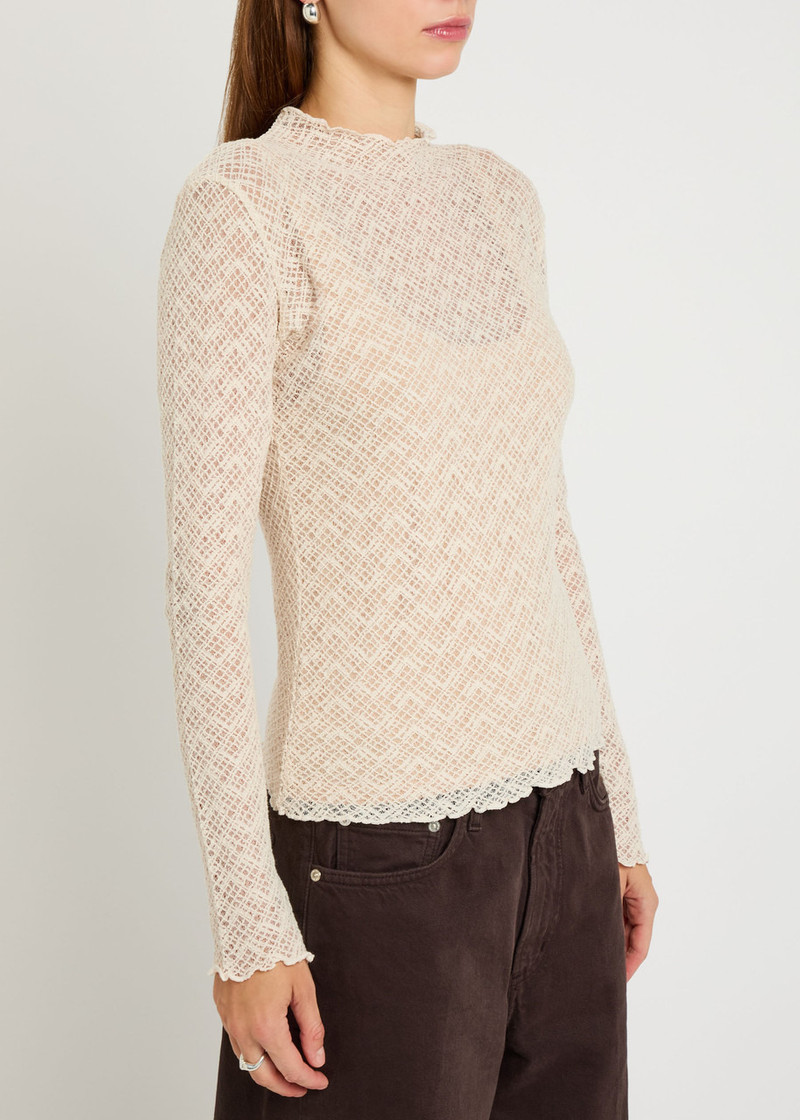 Vince Vince Mock-neck Lace top outlook