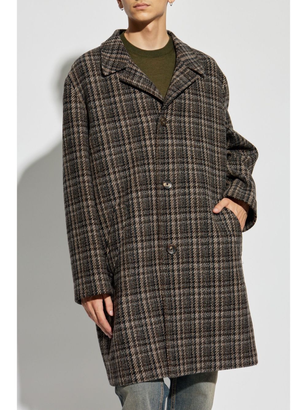 single-breasted wool coat - 3