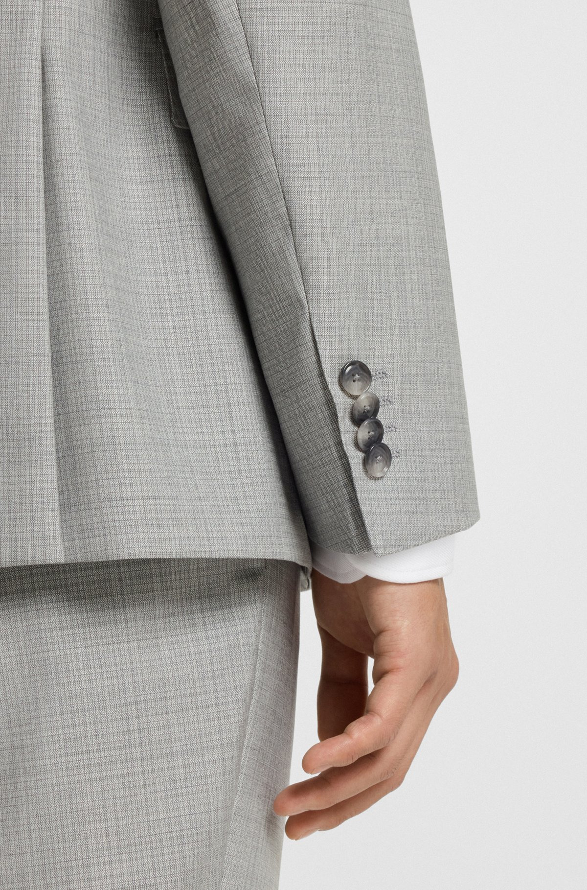 SLIM-FIT SUIT IN MICRO-PATTERNED VIRGIN WOOL - 5
