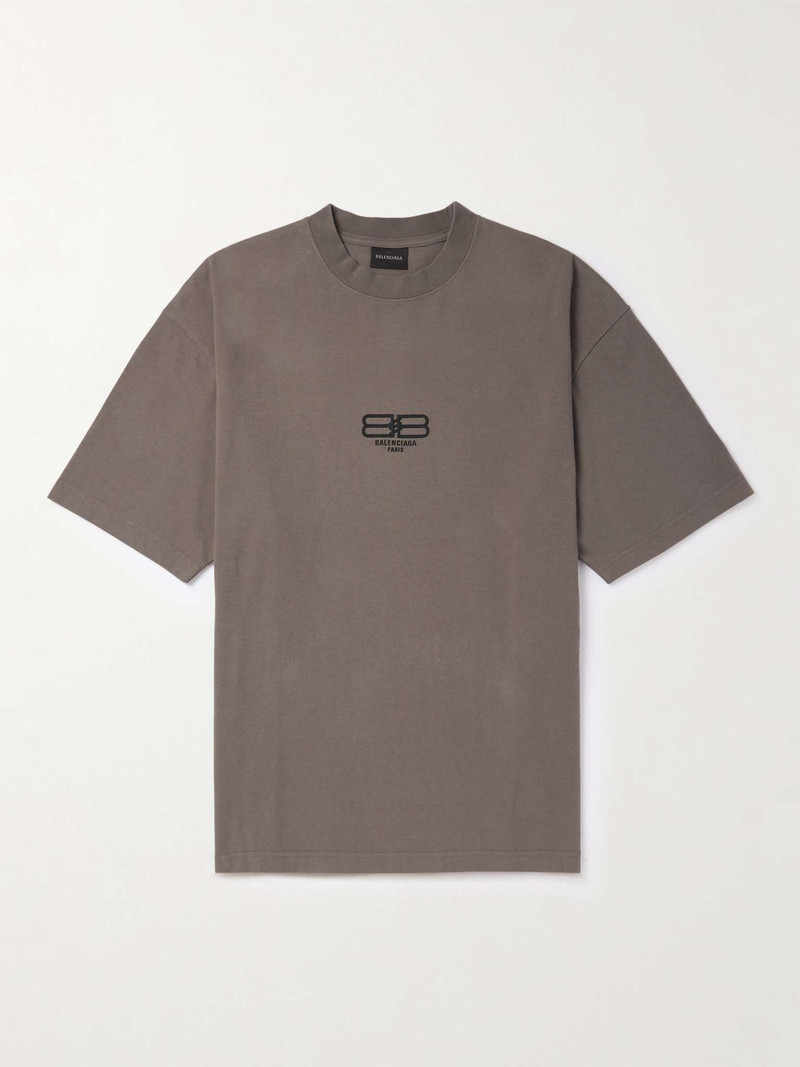BB Paris Logo-Embroidered Cotton-Jersey T-Shirt 1