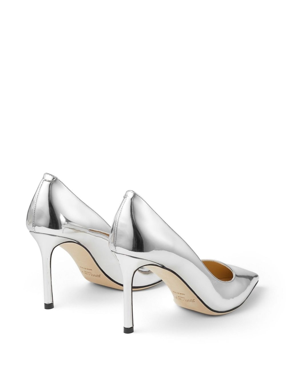 Romy 85mm mirrored leather pumps - 3