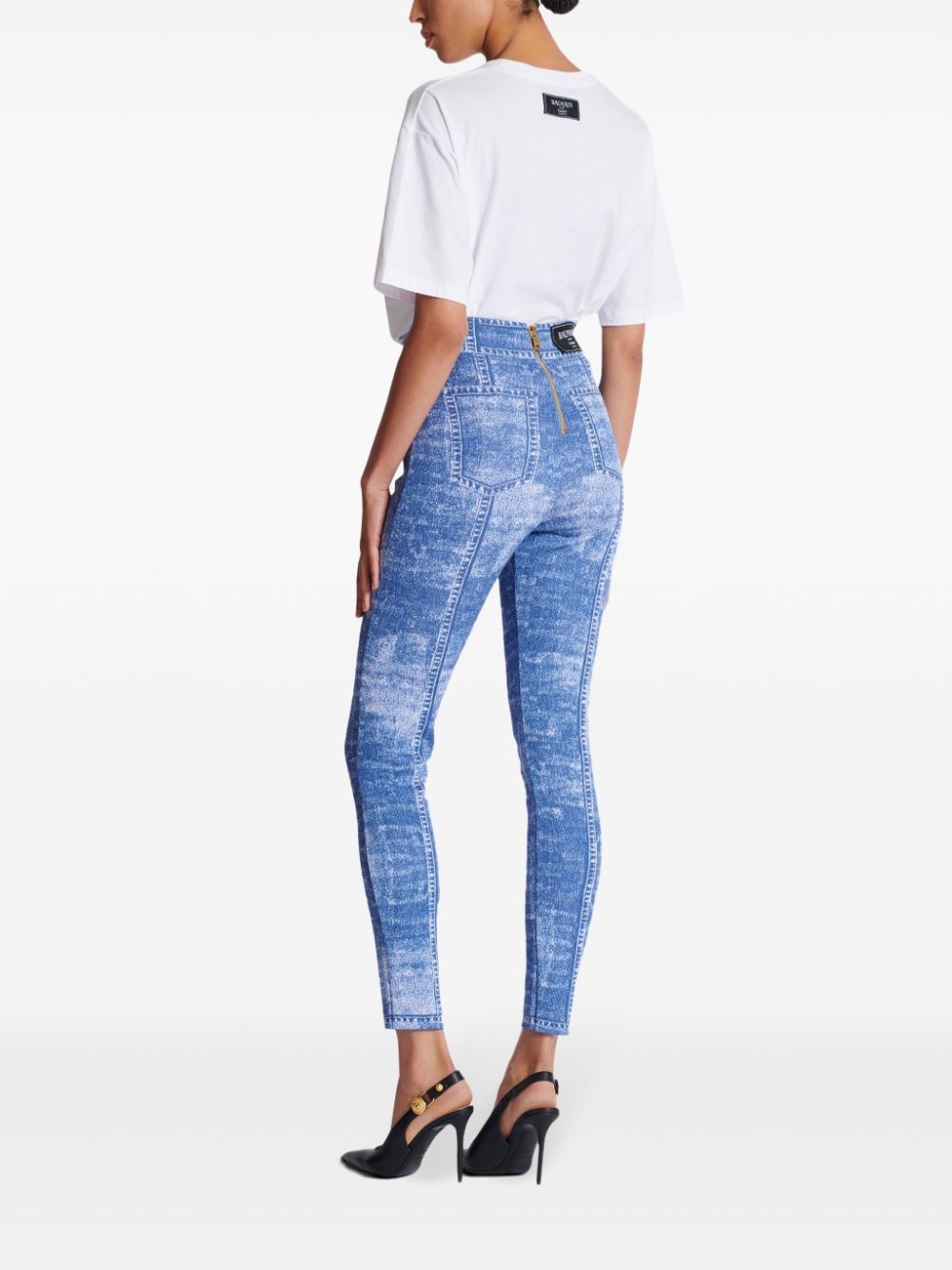 monogram-jacquard leggings - 4