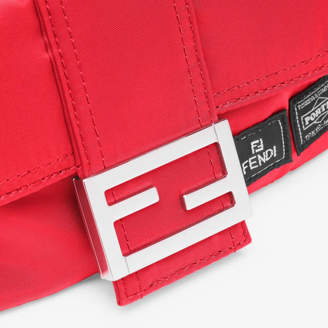 Baguette mini mobile phone pouch made of strong, high performance red Porter® nylon with square flap - 5