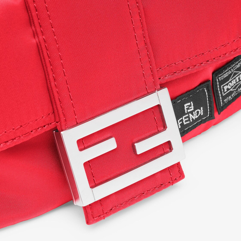 Baguette mini mobile phone pouch made of strong, high performance red Porter® nylon with square flap 5