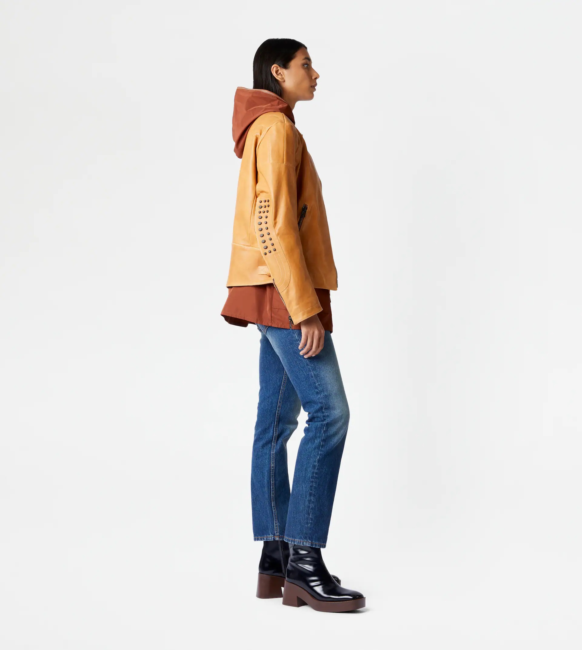 TOD'S BIKER IN LEATHER - BROWN - 4